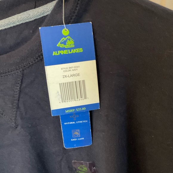 Alpine Lakes Men’s Plus Size 2XL long sleeve navy blue shirt NWTO - Picture 4 of 11